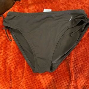 Womens Nautica Bikini Bottom Brown | Side Ties Size 10